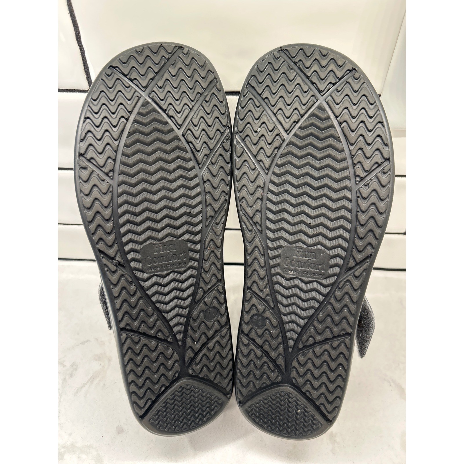 Finn Comfort Womens Grey Leather Mary Jane Shoes Orthopaedic Made in Germany 7.5