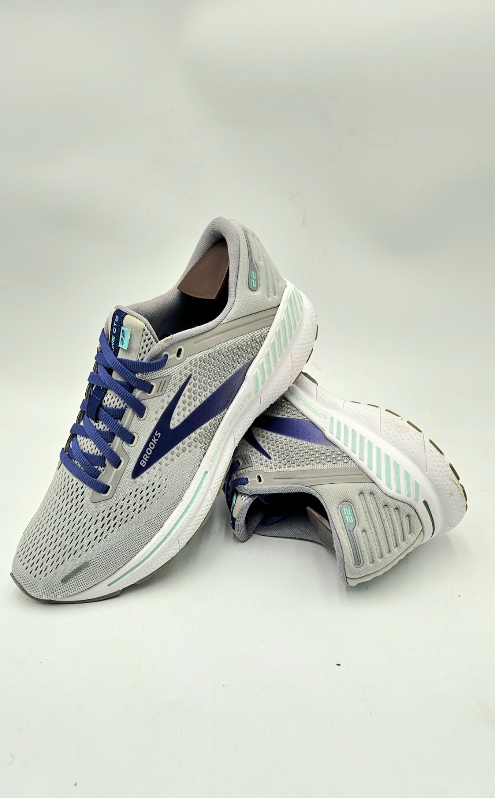 Brooks Adrenaline GTS 22 Women’s Shoes Running Alloy Blue Green Size 10B