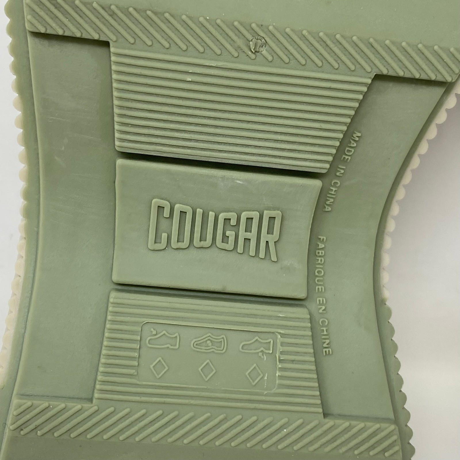Cougar Women Clog Shoes Sz 10 Beige Olive Green Rubber Slip On Platform Gorpcore