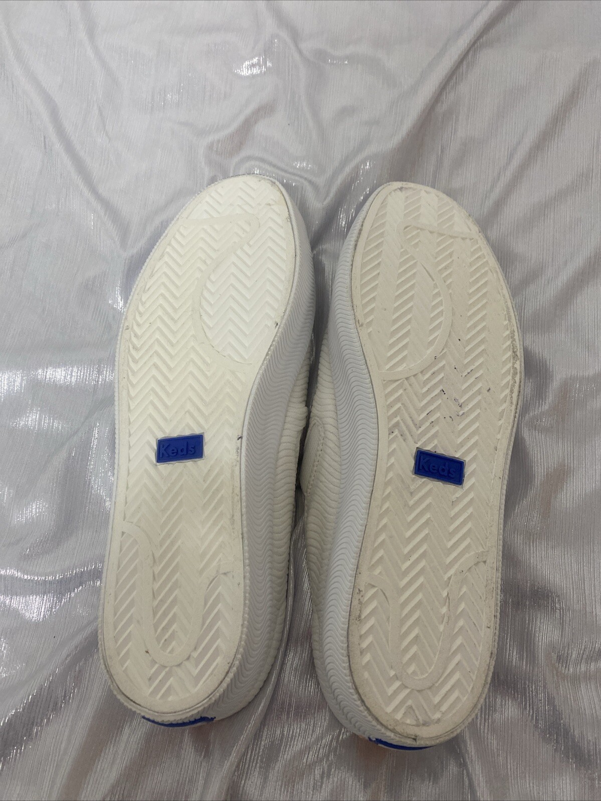 Keds Softerra Size 7.5 White Swirly Pattern Mule Tennis Shoe See Note