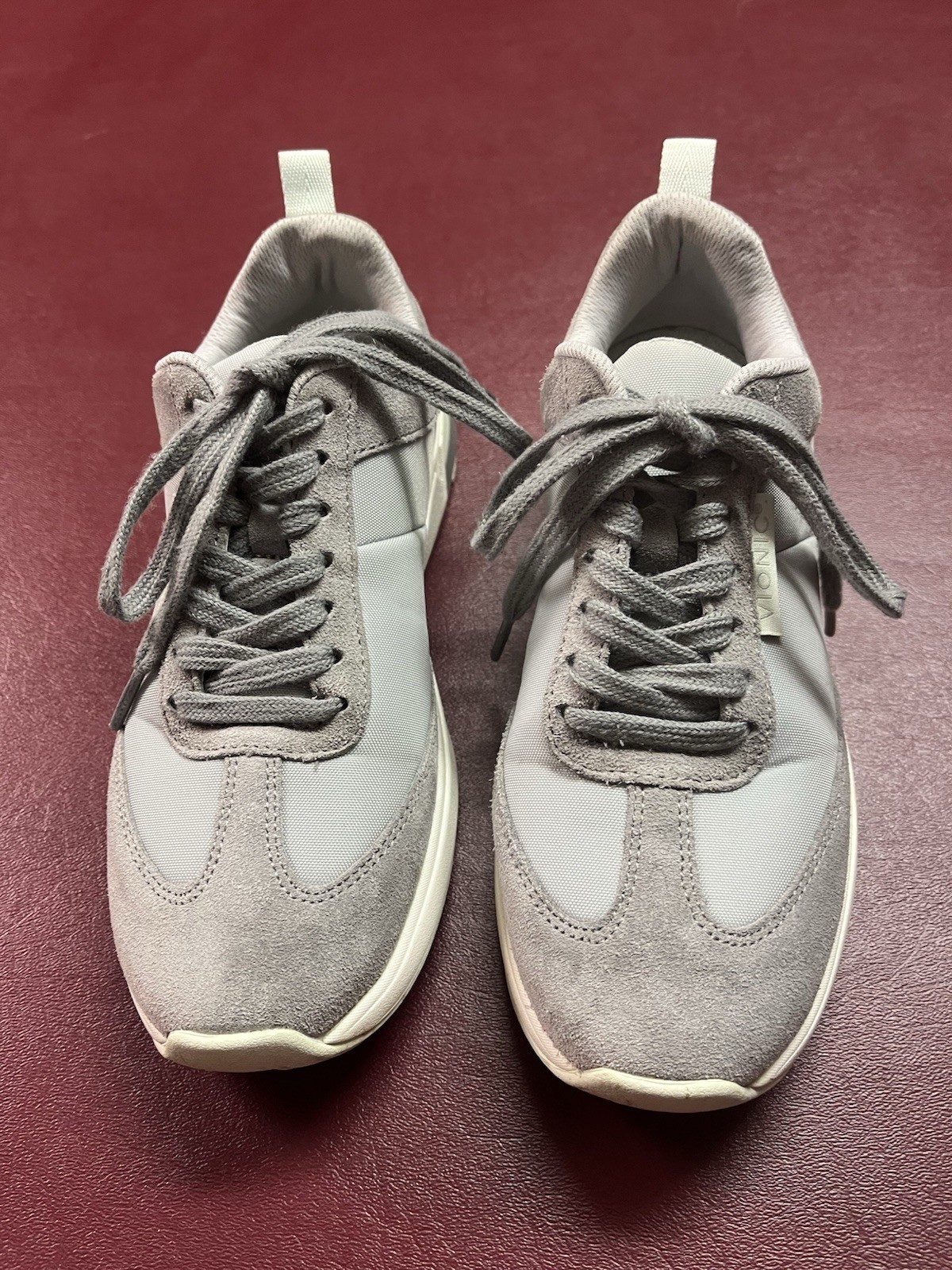 Vionic Breilyn Gray Vapor Nylon/Suede Lace-up Sneakers, Arch Support, Size 6