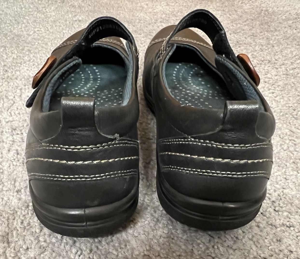 Ecco Glebe Women’s Black Leather Mary Jane Shoes w/Button EU Size 40 US 9-9.5