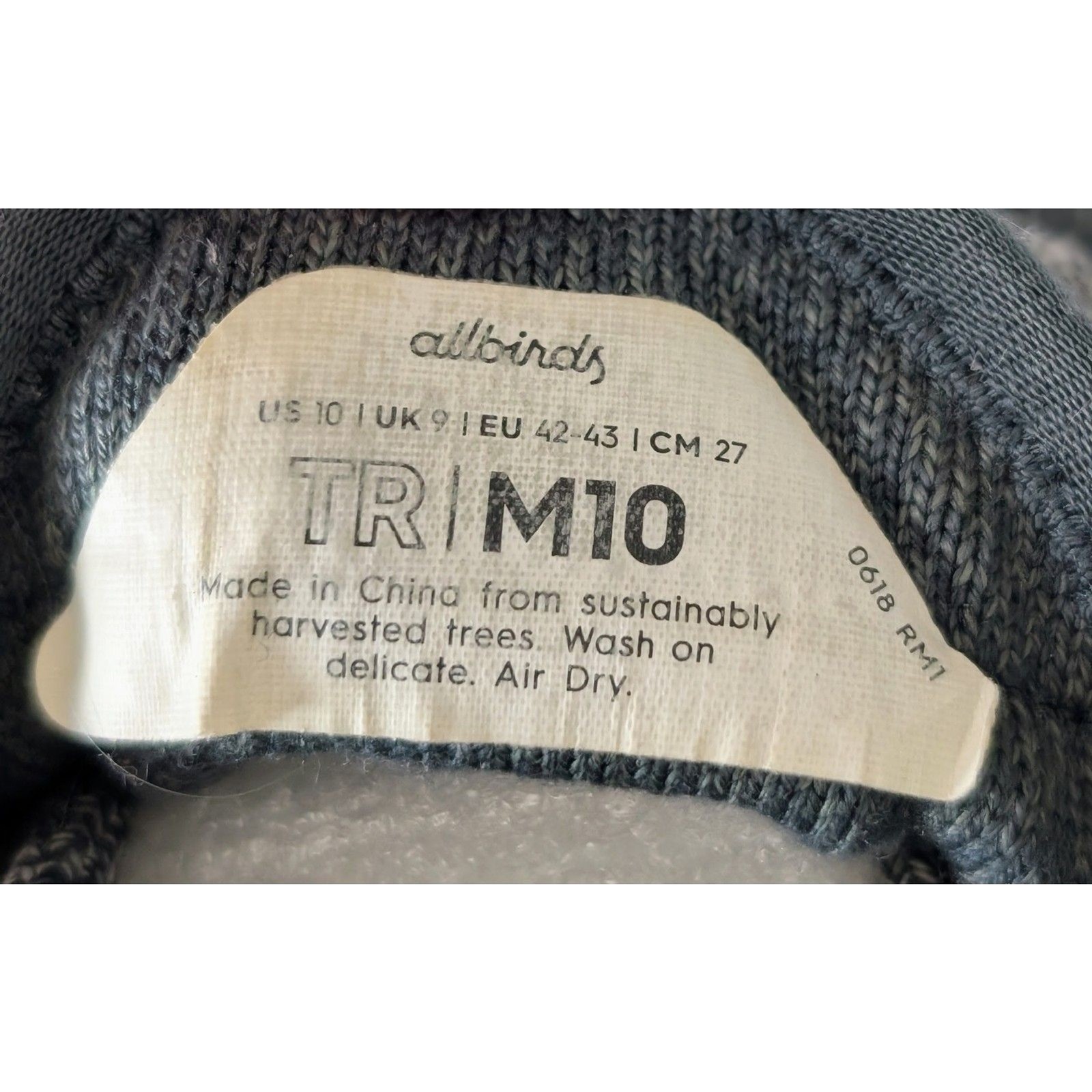 Allbirds Tree Runners Women’s Sz 10 Blue Gray Sustainable Knit Sneakers