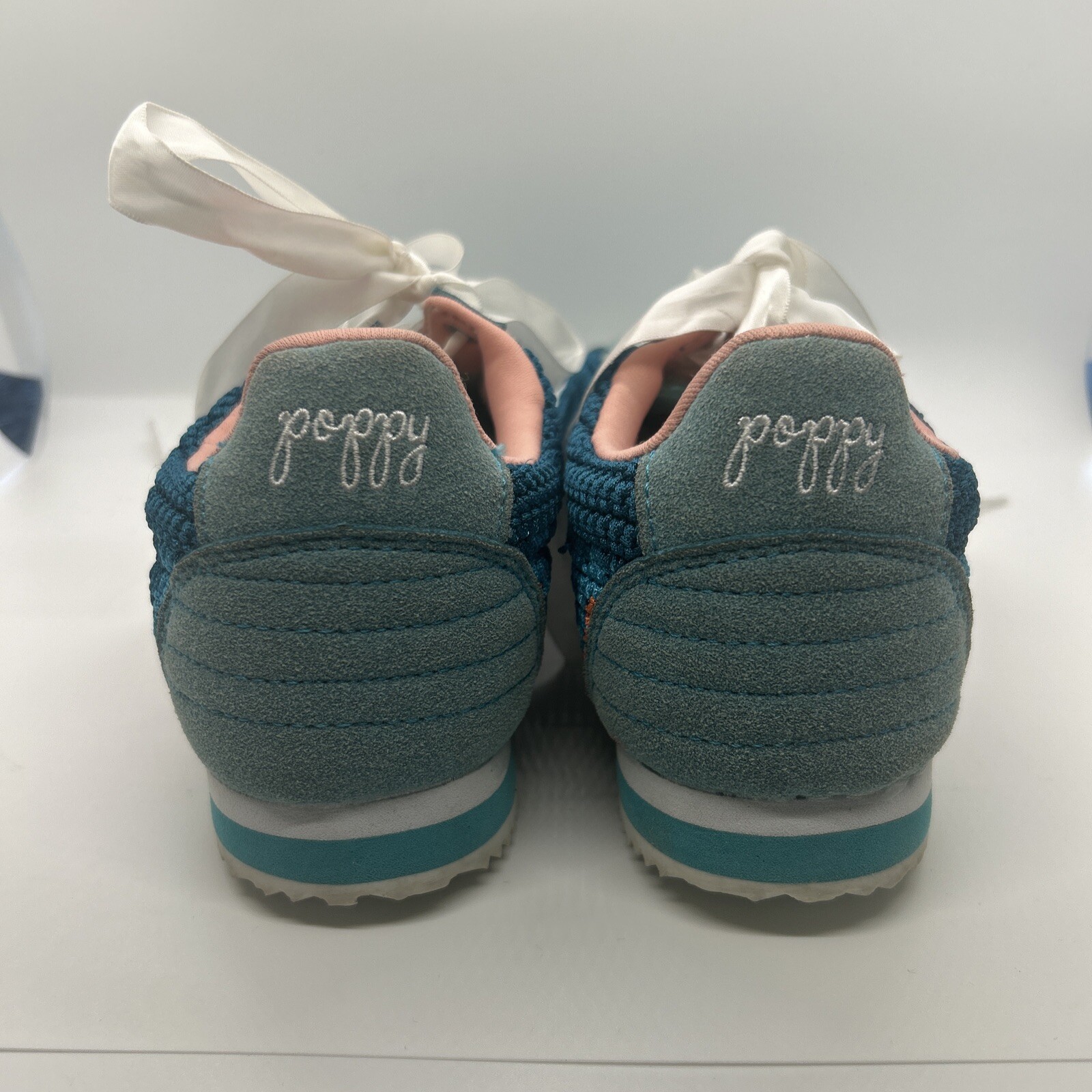 Poppy Lifestyle Made For Sneaker in Blue Crochet Boho Gypsy Size 7 Free People