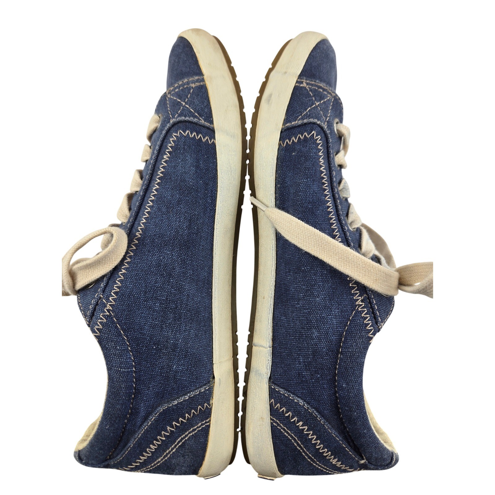 Taos Star Blue Wash Canvas Sneakers Womens 8.5 Lace-Up Comfort Shoes Denim