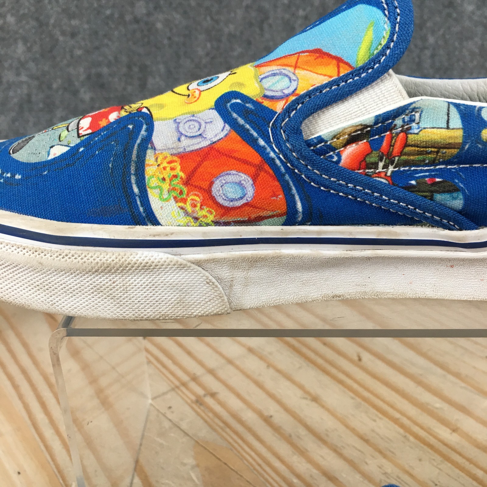 Vans Shoes Mens 5.5 Womens 7 SpongeBob SquarePants Slip On Sneakers Blue Multi