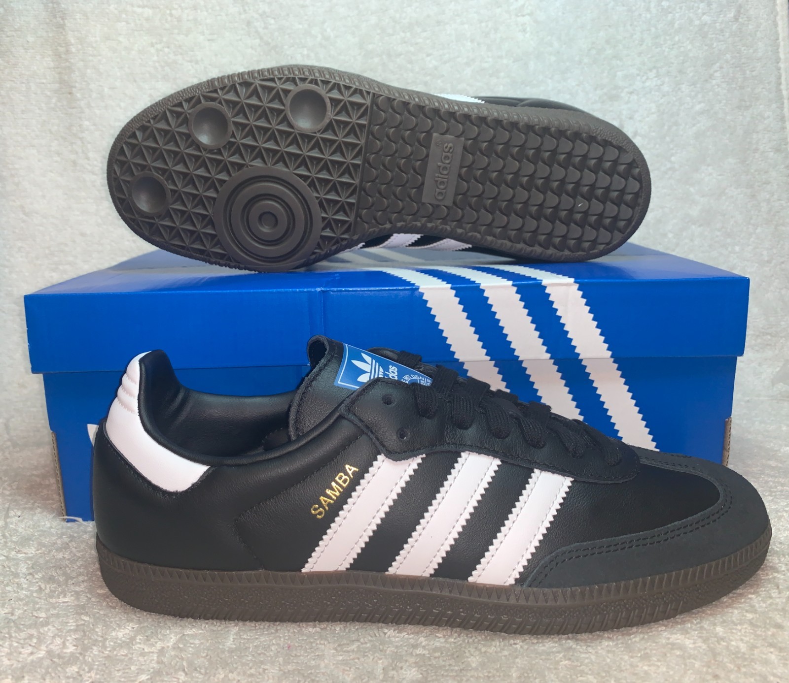 ADIDAS ORIGINALS SAMBA OG W CASUAL SNEAKERS WOMENS SZ 8 BLACK WHITE IG9031 NIB