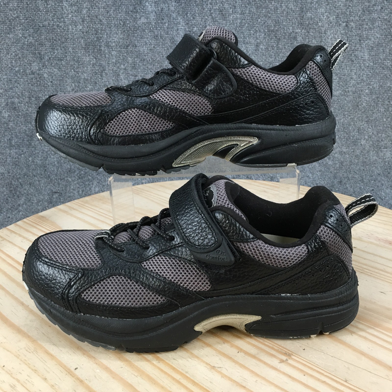 Dr Comfort Shoes Womens 9.5 Wide Walking Sneakers Black Endurance Leather 6810