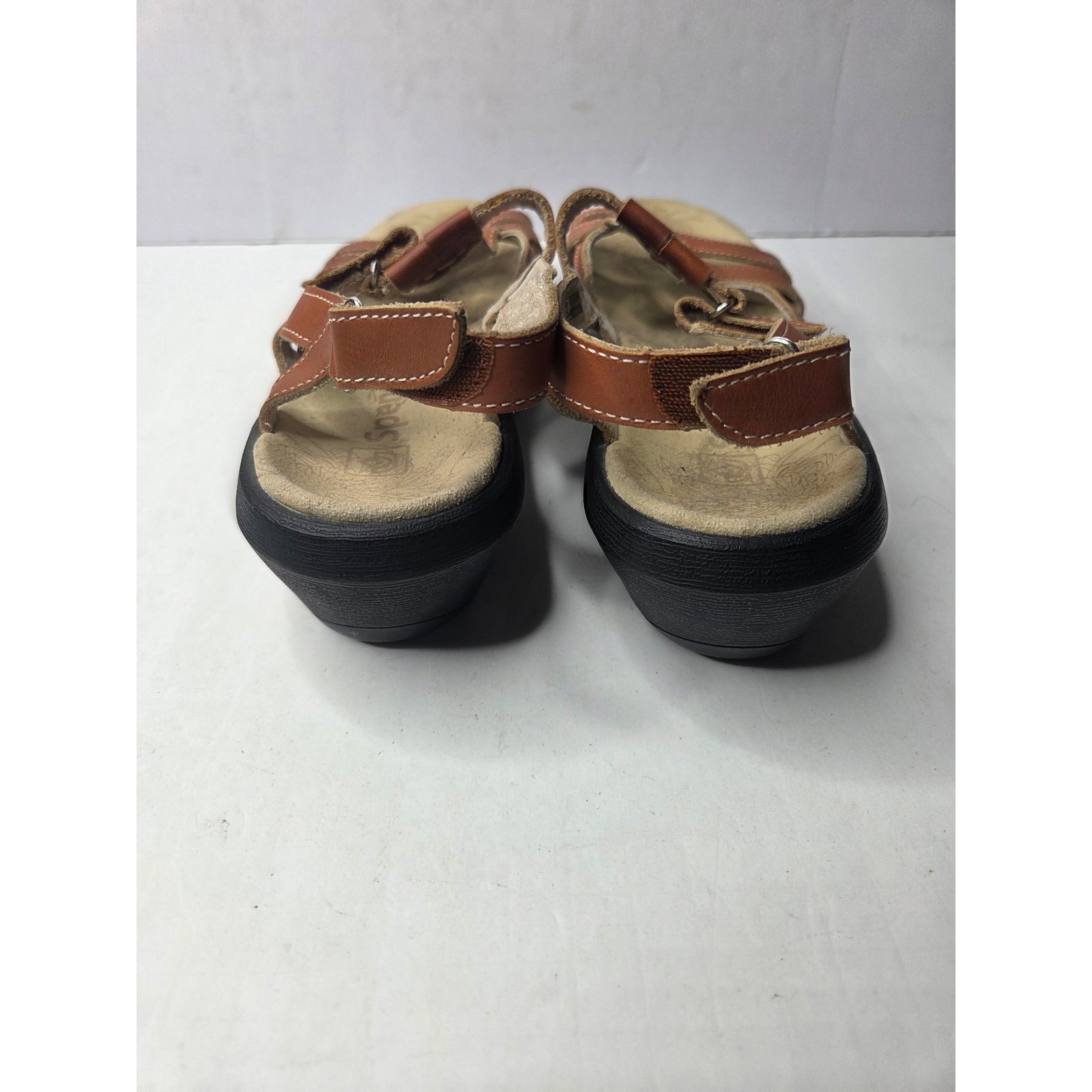 Spenco Womens Brown Leather Strappy Total Support Comfort Sandals Size 10