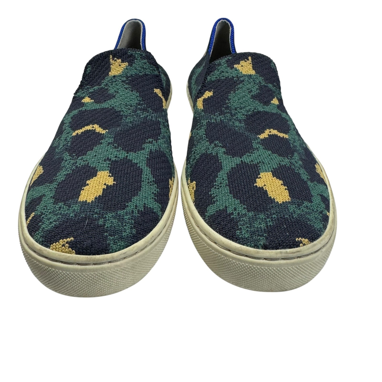 Rothy’s Animal Print Slip-On Sneakers Blue Spotted Women’s Size 7.5 US 38 EU