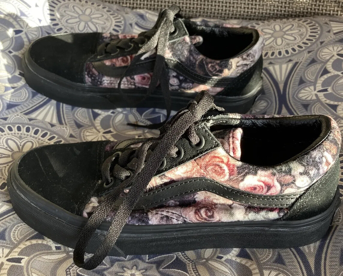 Vans Floral Old School Lace Up Sneakers 721278 Size Mens 3.5 Womans 5