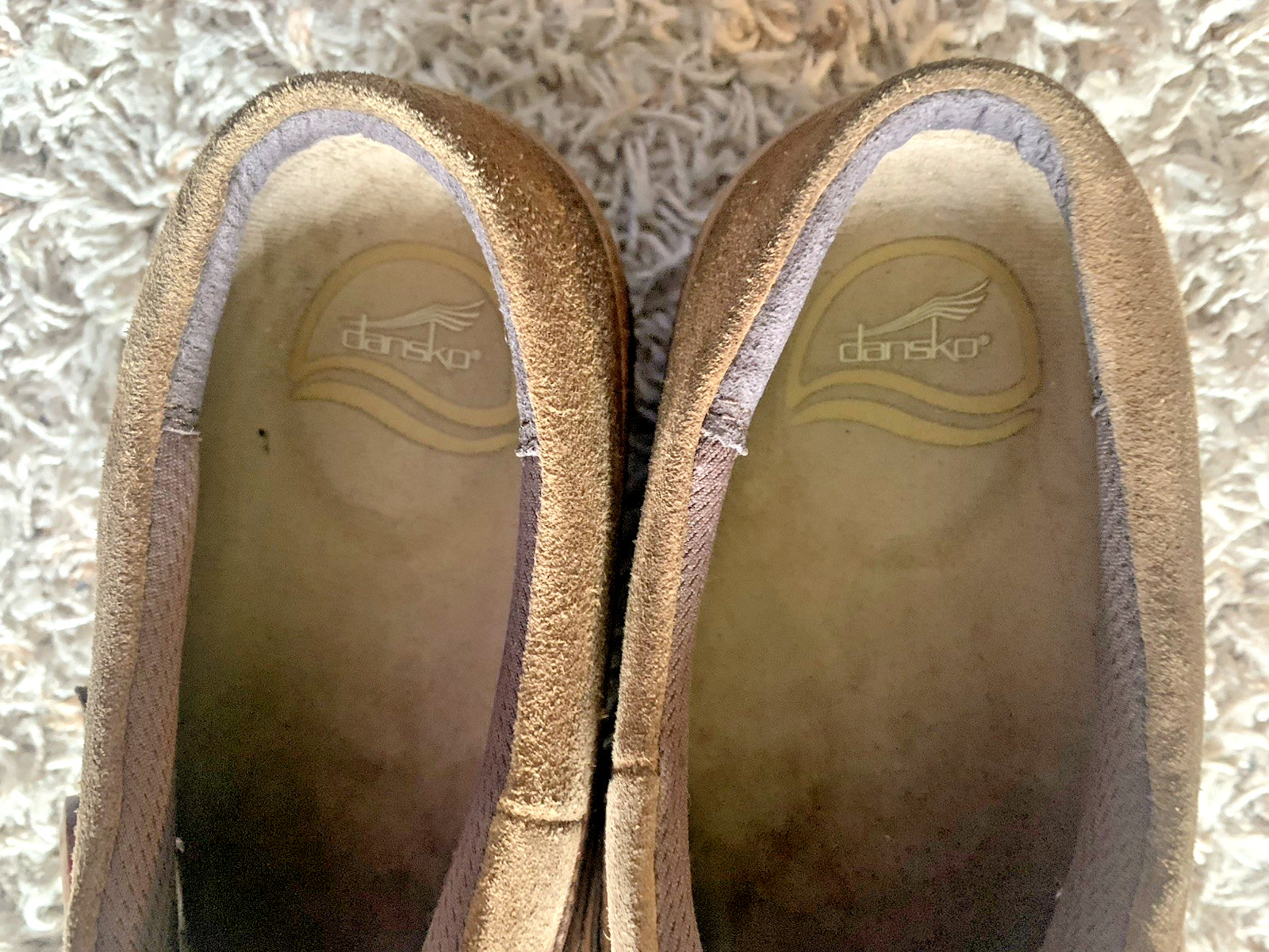Dansko Brown Leather Clogs Slip-On Shoes Women’s Size 9.5-10 Decorative Button