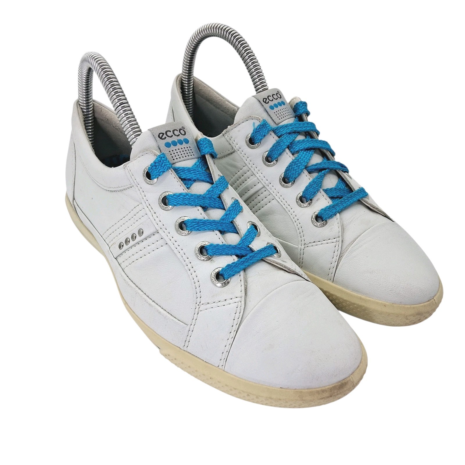 Ecco Shoes Womens EU 36 US 5-5.5 White Leather Low Top Golf Cleat Casual Walking