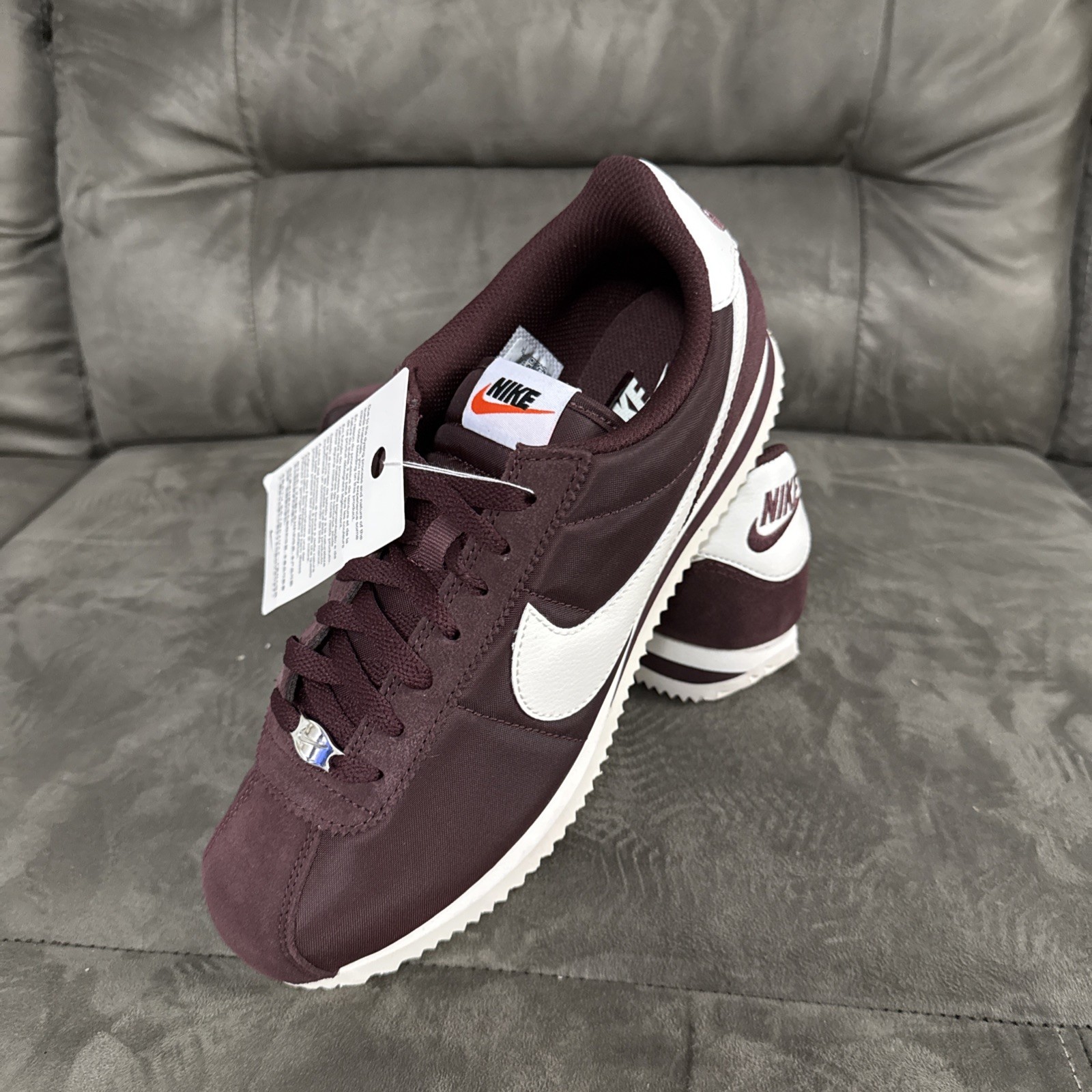 Nike Cortez Textile Shoes Burgundy Crush/Sail DZ2795-605 Size W10/M8.5
