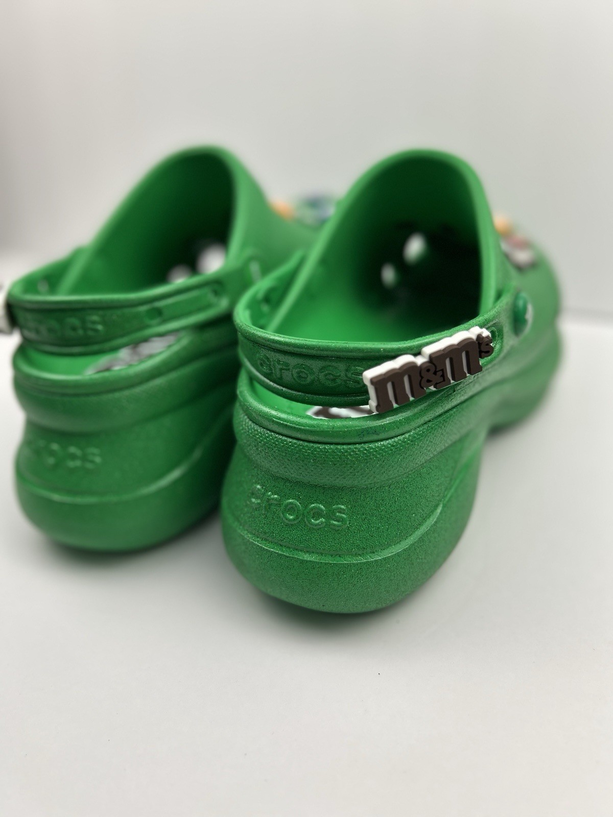 M&M’s x Crocs Classic Bae Platform Clog Green Multi Glitter Womens Size W9