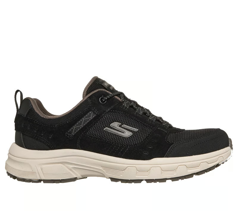 NEW WOMENS SKECHERS RELAXED FIT OAK CANYON Black Natural MESH Shoes AUTHENTIC