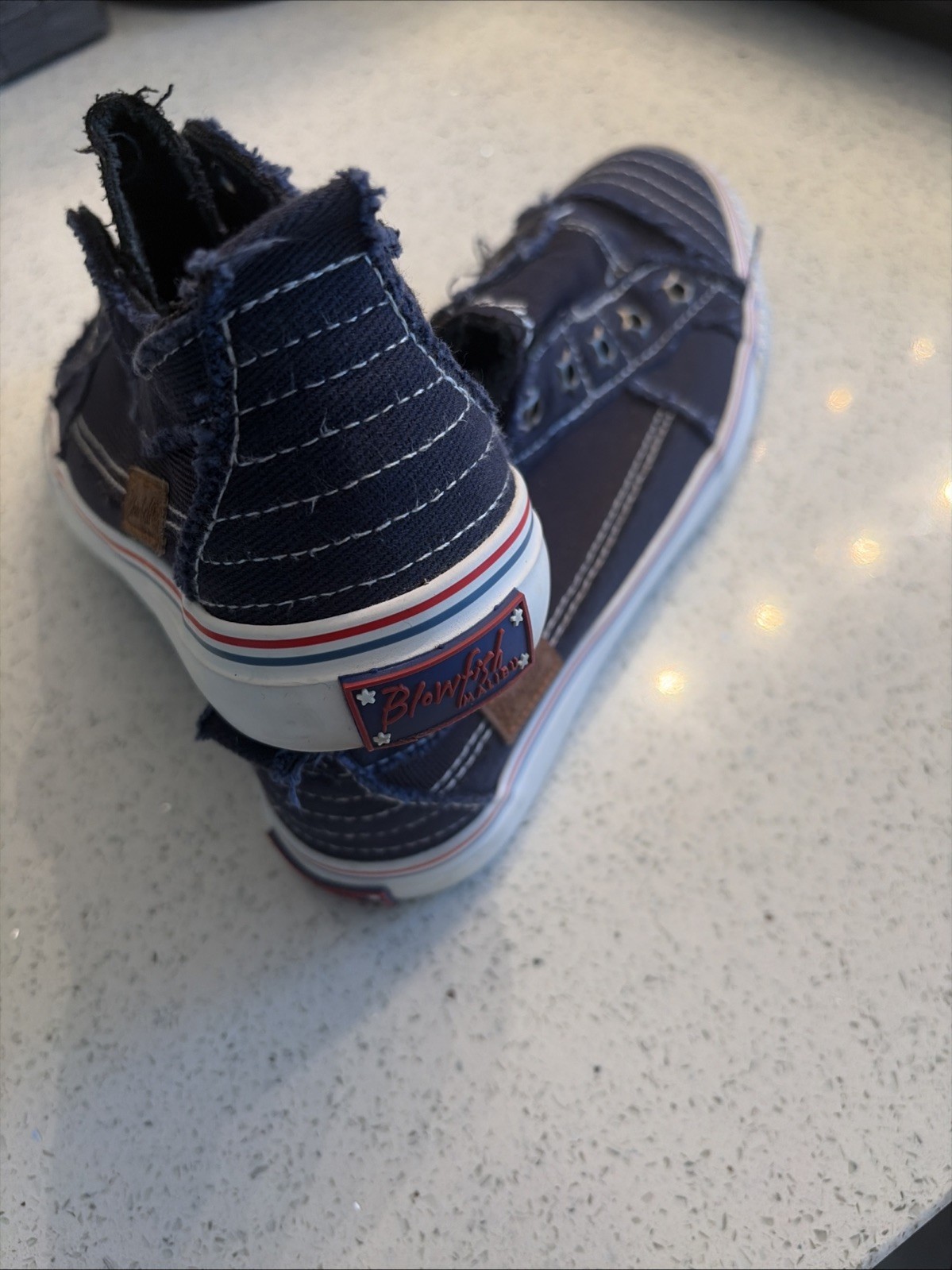 Blowfish Malibu Sneakers Slip On Sz 7.5 Gently Used Navy