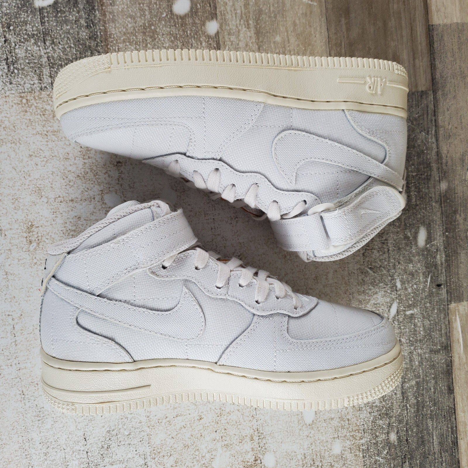 Nike Air Force 1 Mid Womens Shoes Sz 5 Summit White Lace Up Mid Top Sneakers