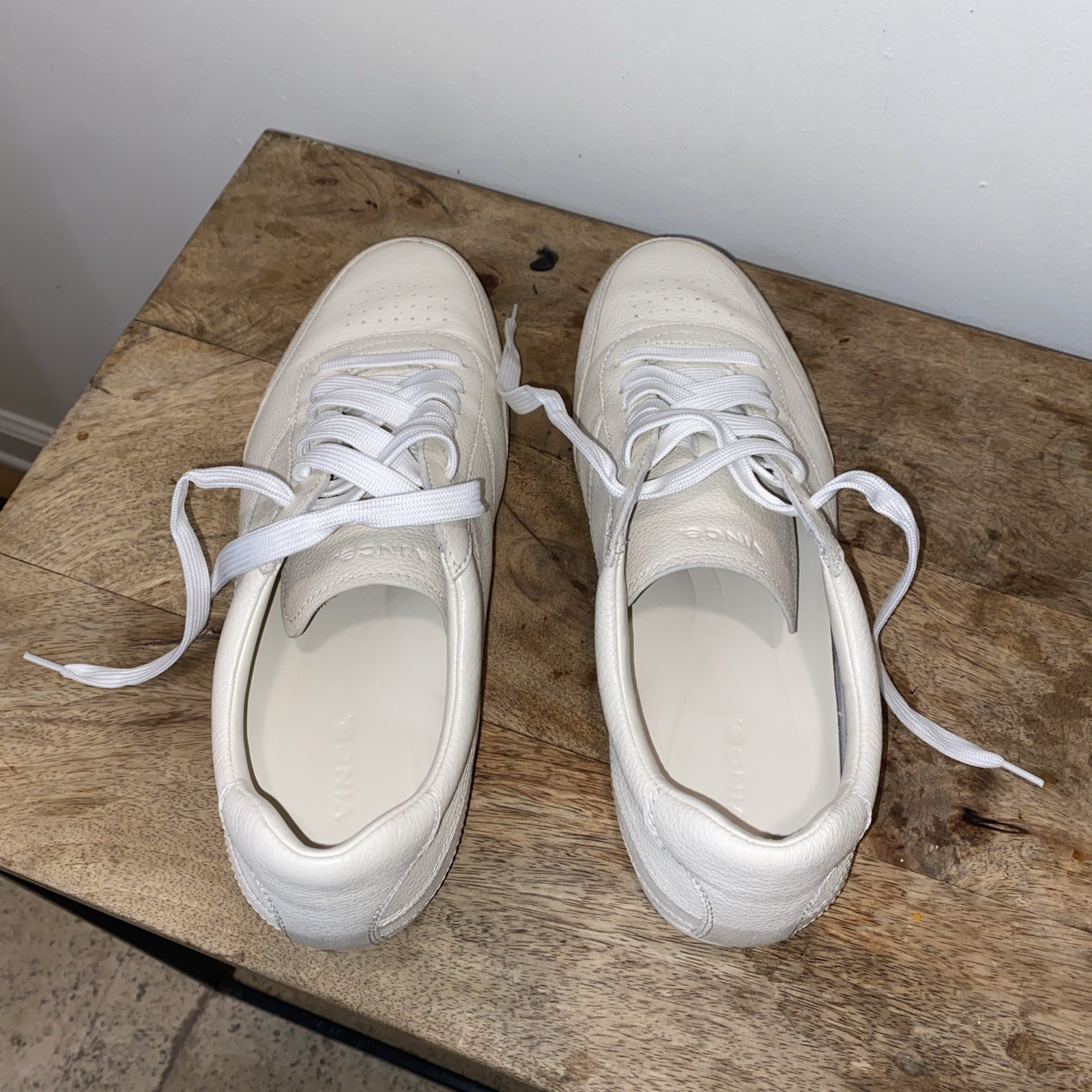 Vince, Leather Trainer Shoes, White, US 10.5 Eur 44.5