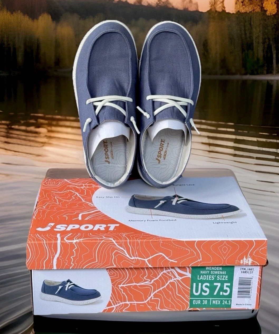 Jsport by Jambu “Wenden” Women’s Casual Slip-On Shoe Navy Blue 7.5w. E12
