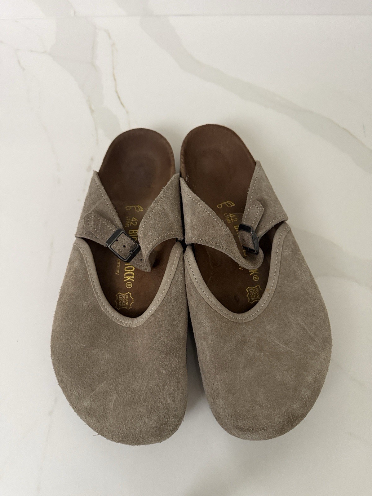 Birkenstock Boston Suede Taupe Size 42 11 R Clogs