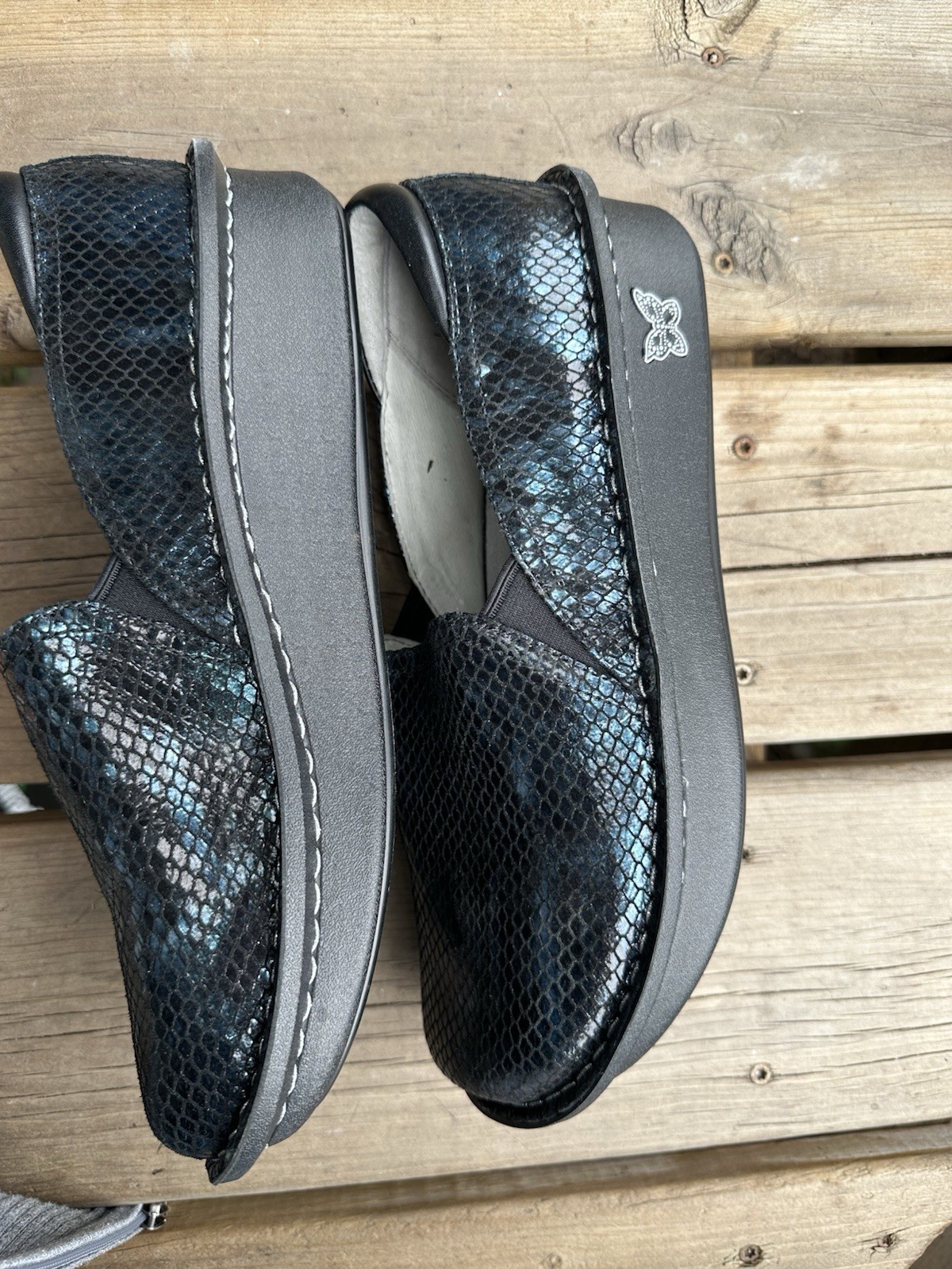 Alegria Debra Women’s Slip-On Leather Comfort Shoes Snake Print EU 41 DEB-468