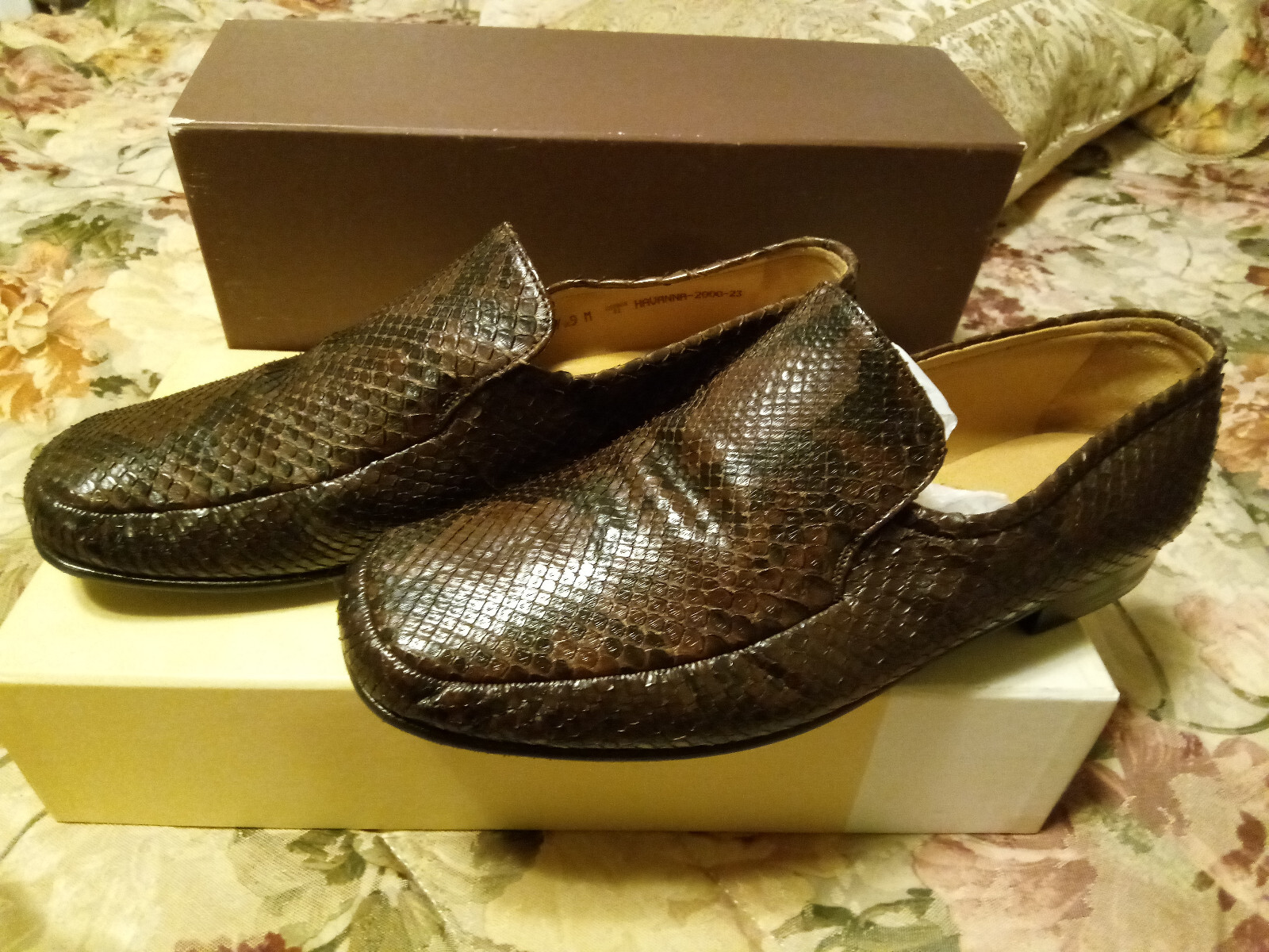 Bally Switzerland Havanna Women Loafer Snake/Python Brown Size 9M (US)