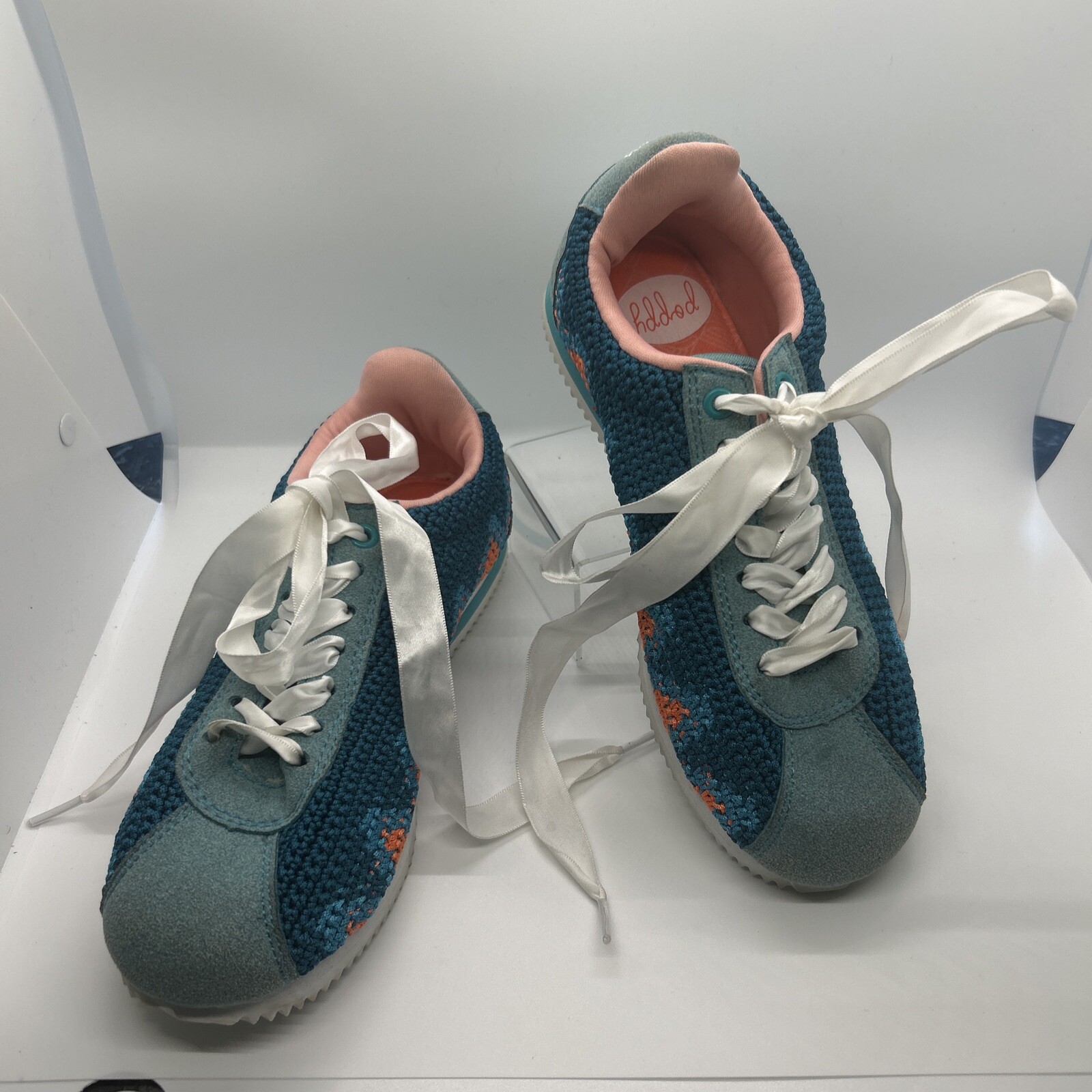 Poppy Lifestyle Made For Sneaker in Blue Crochet Boho Gypsy Size 7 Free People