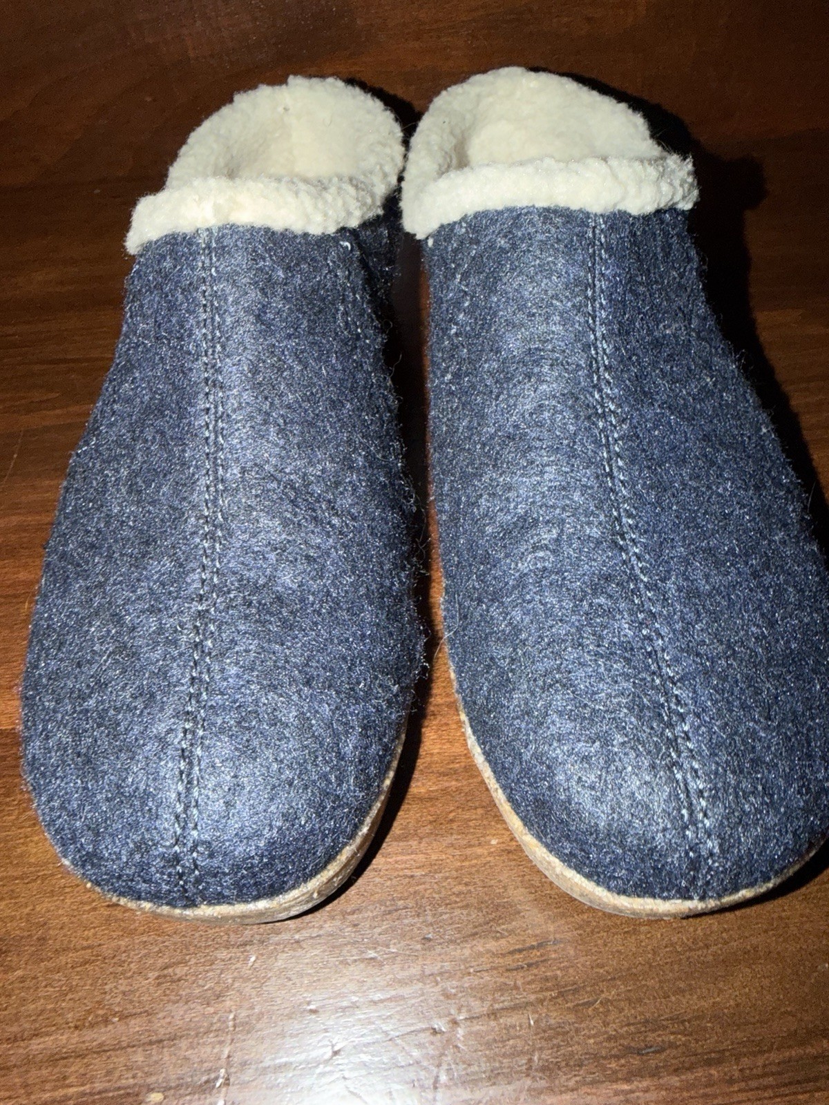 Earth Origins Woman Clogs Size 8.5 B Blue Sherpa Lined Slip On Shoes Brand New