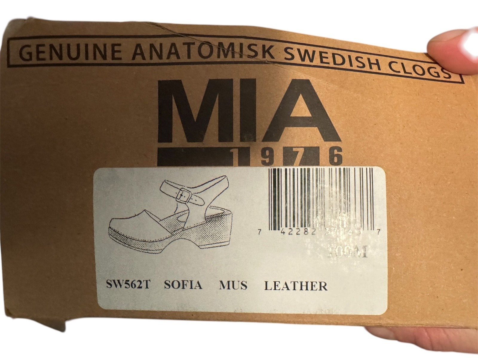 MIA Shoes Authentic Swedish Clogs Size 100M (US 10) Genuine Leather & Alder Wood
