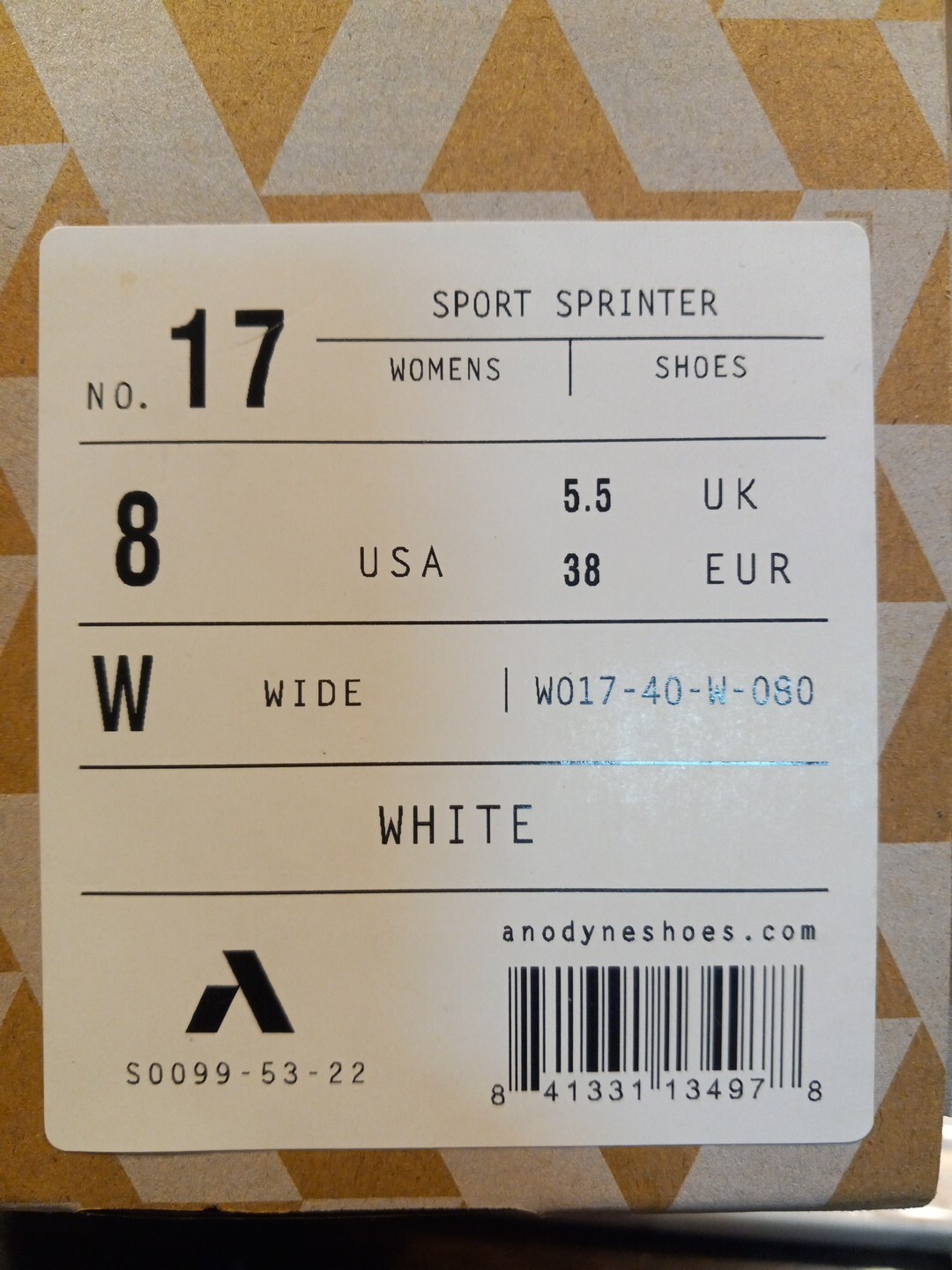 Anodyne 17 Womens White Sport Sprinter Slip Shoes Comfort Sneakers Size 8W