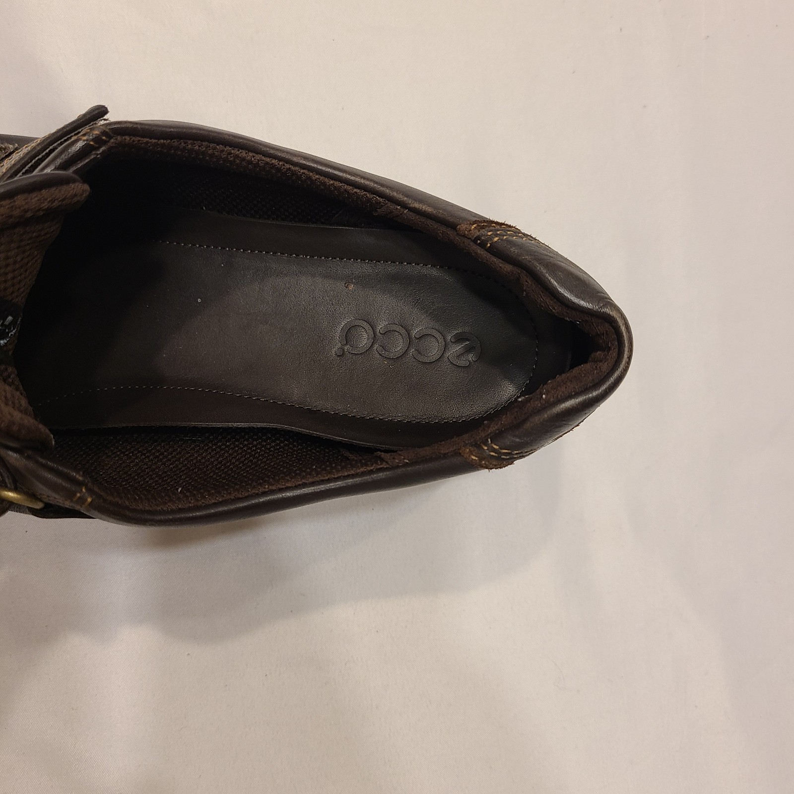 ECCO Women’s Shoe Brown Leather Adjustable Straps – Size US 10-10.5 (EU 41)