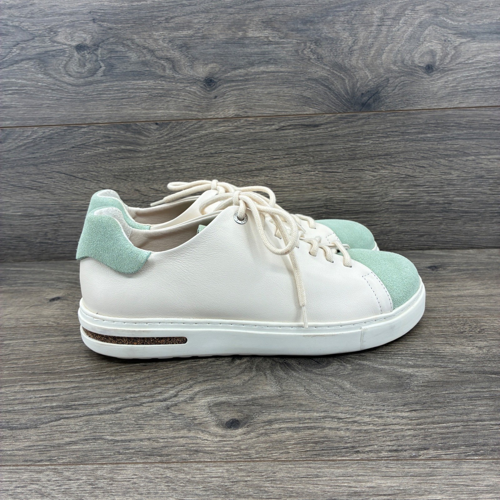 Birkenstock Bend Low Decon Pop Sneakers Women 38 Eggshell Mint Leather Suede