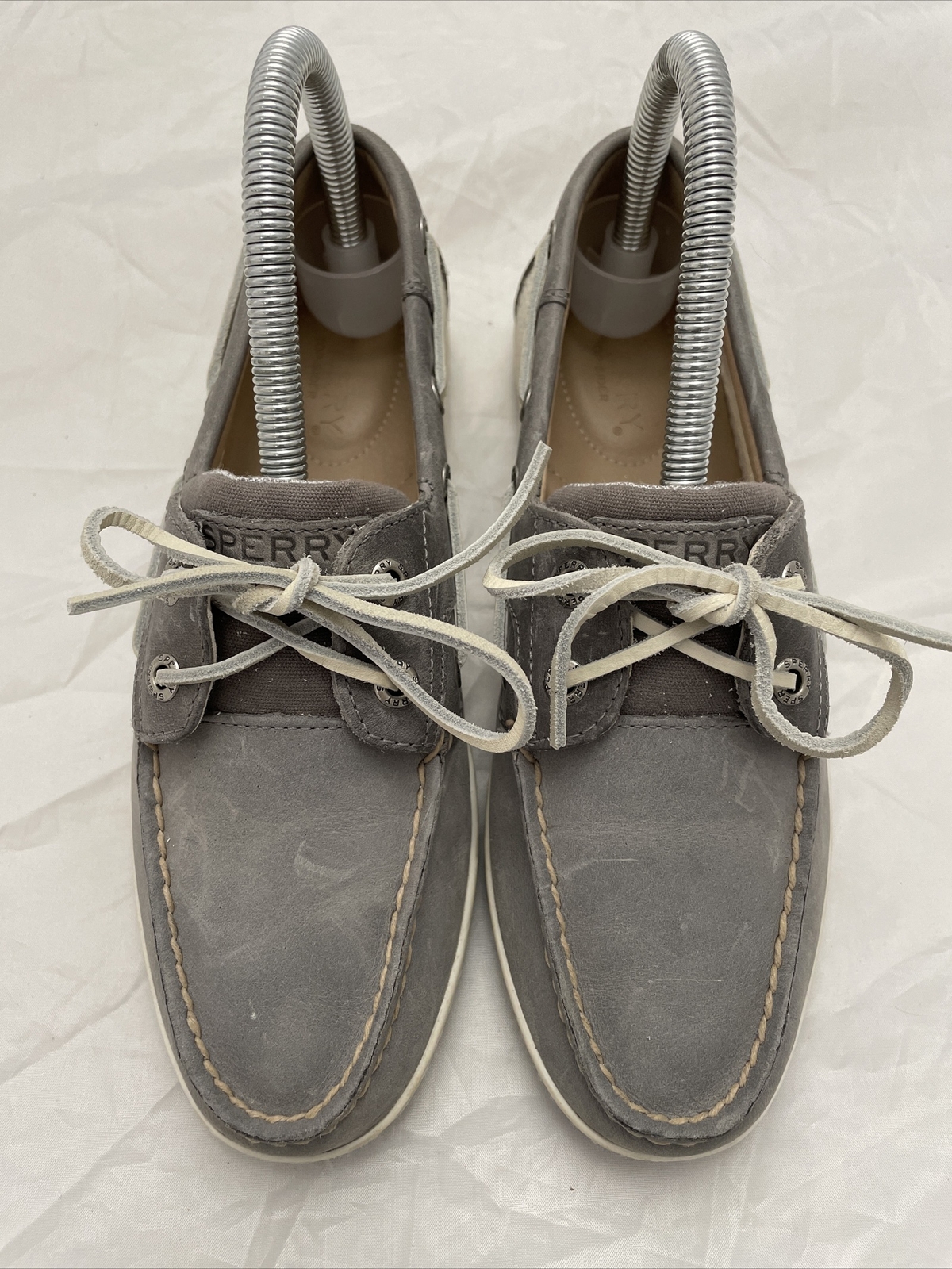 Sperry Top Sider Boat Shoes Womens 6 Koifish Grey Lace Up Comfort Low STS85813