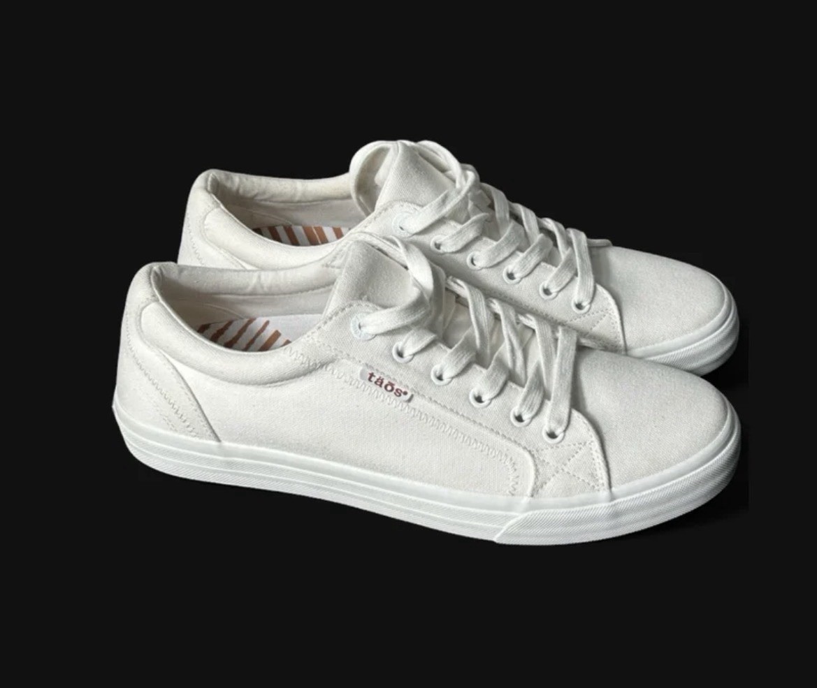 Taos Footwear Z1740* Women’s White Canvas Plim Soul Casual Sneaker Size 11 M