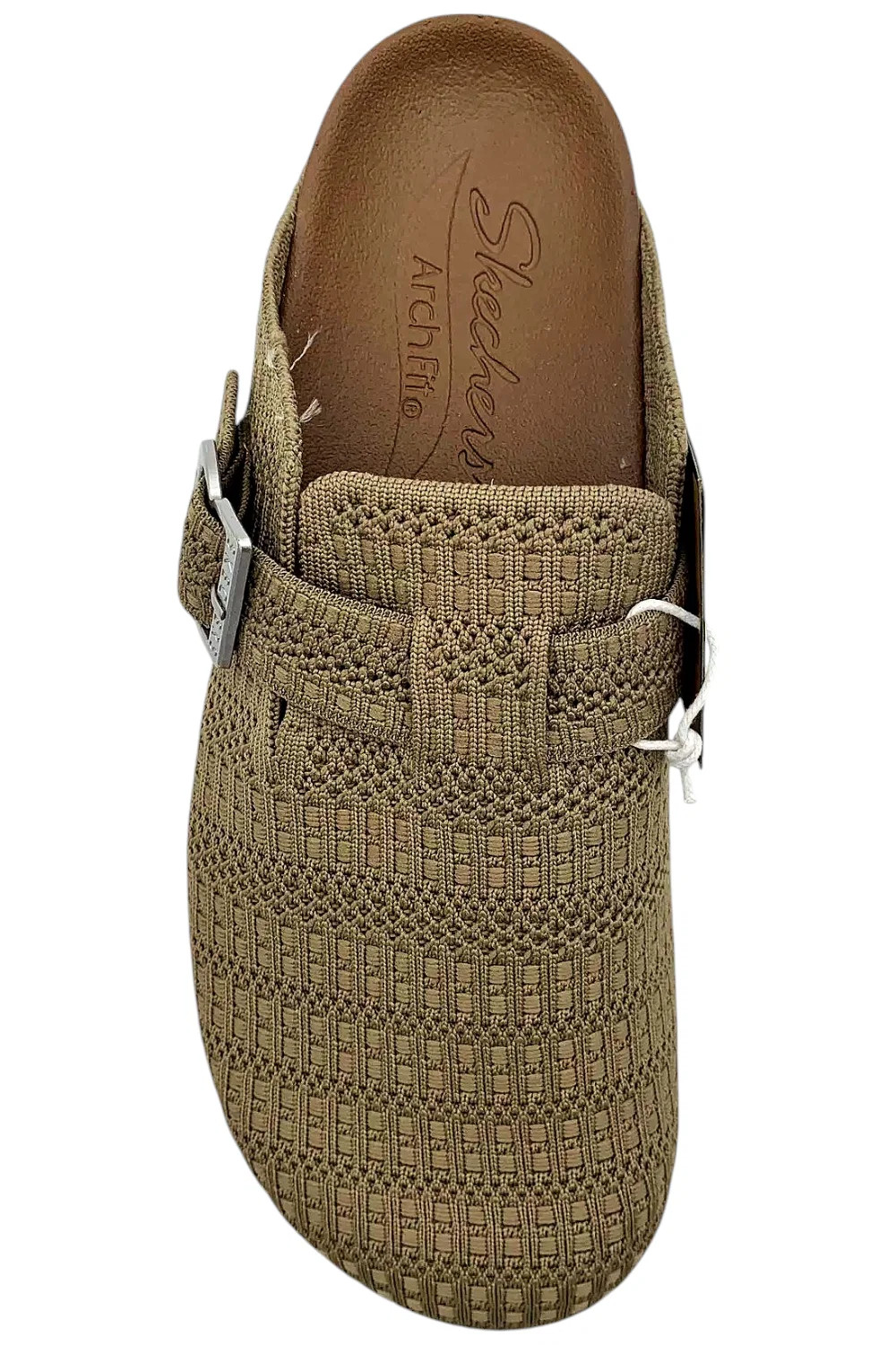 Skechers Women’s Arch Fit Granola Recycled Knit Mules Too Late Taupe