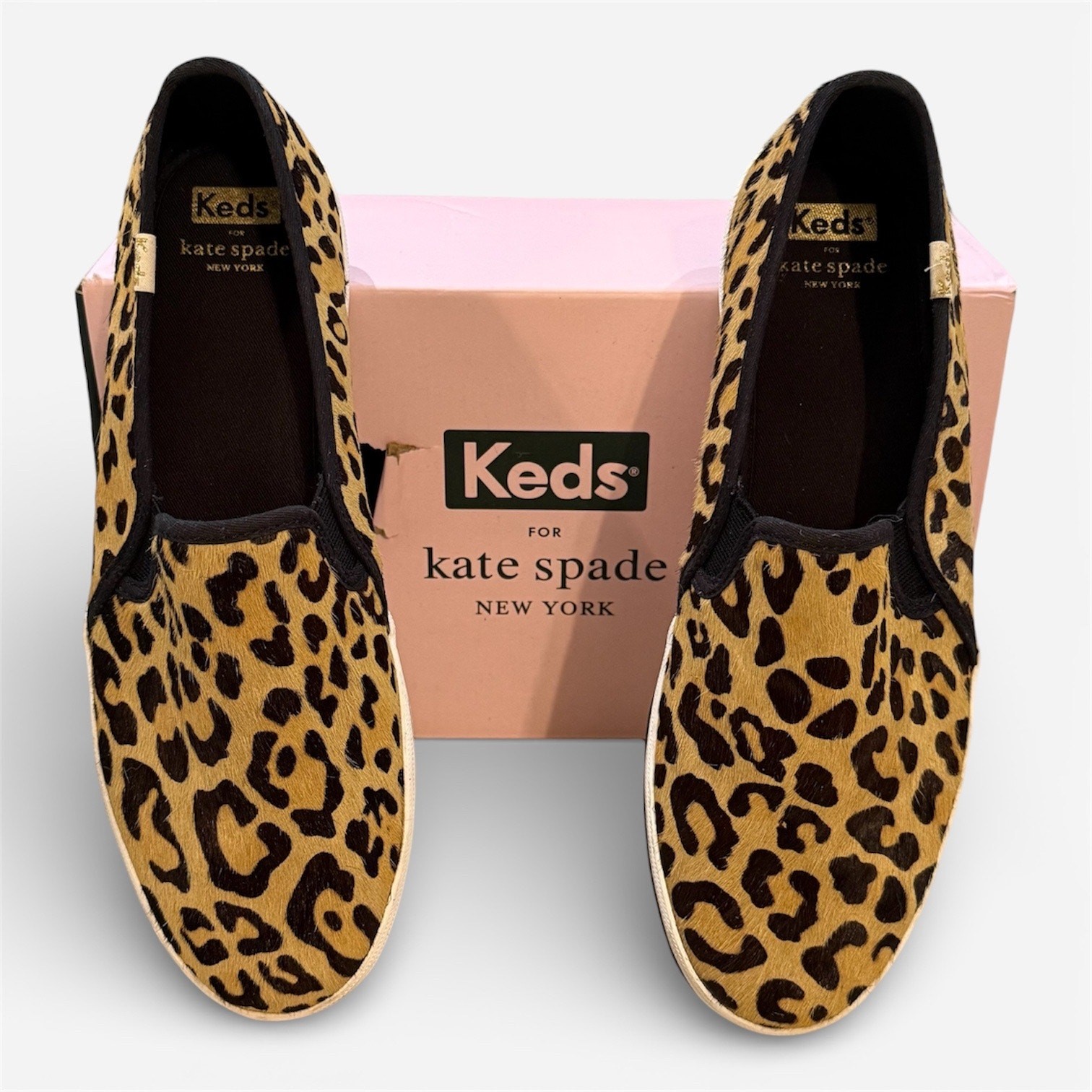 Keds x Kate Spade Sneakers Slip-On Pony Hair Leopard Animal Print Comfortable 10