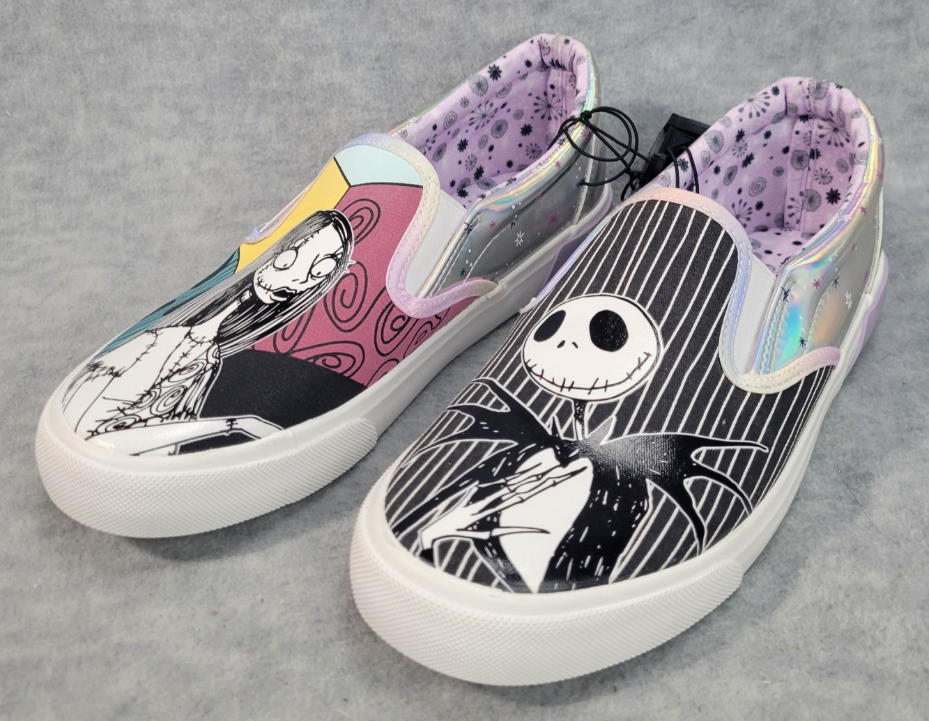 Disney Nightmare Before Christmas Sneakers Slip on Jack & Sally Women’s 7.5 NWOT