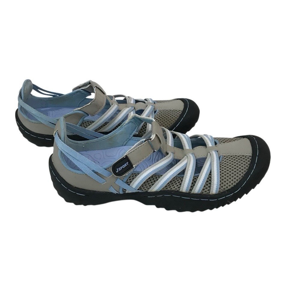JSport By Jambu Shoes Womens 7 M Marley Slip Ons Sneakers Flats Blue Gray Mesh