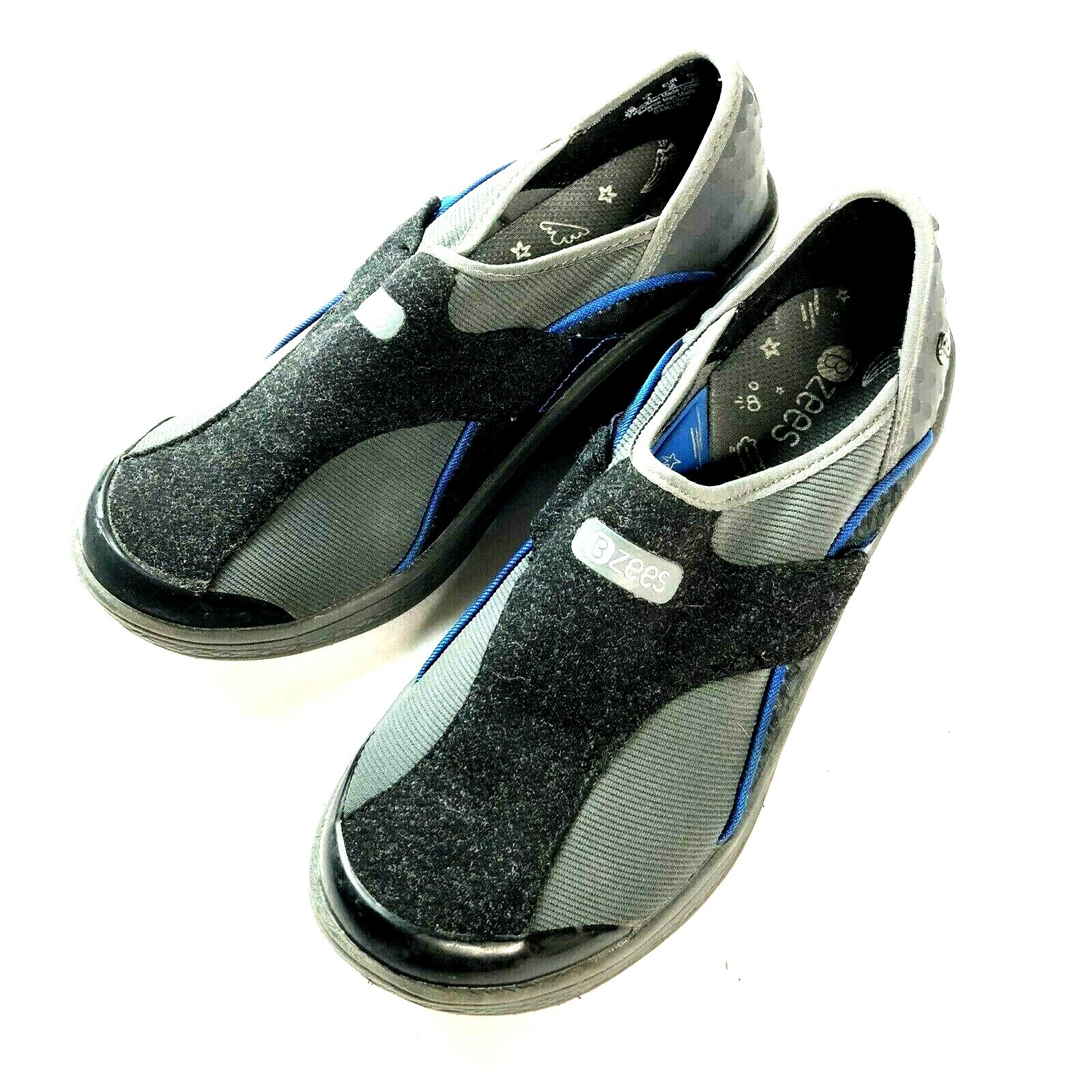 Bzees Darling Slip On Shoes Womens Size 6 Gray Fabric Man-Made Upper Activewear