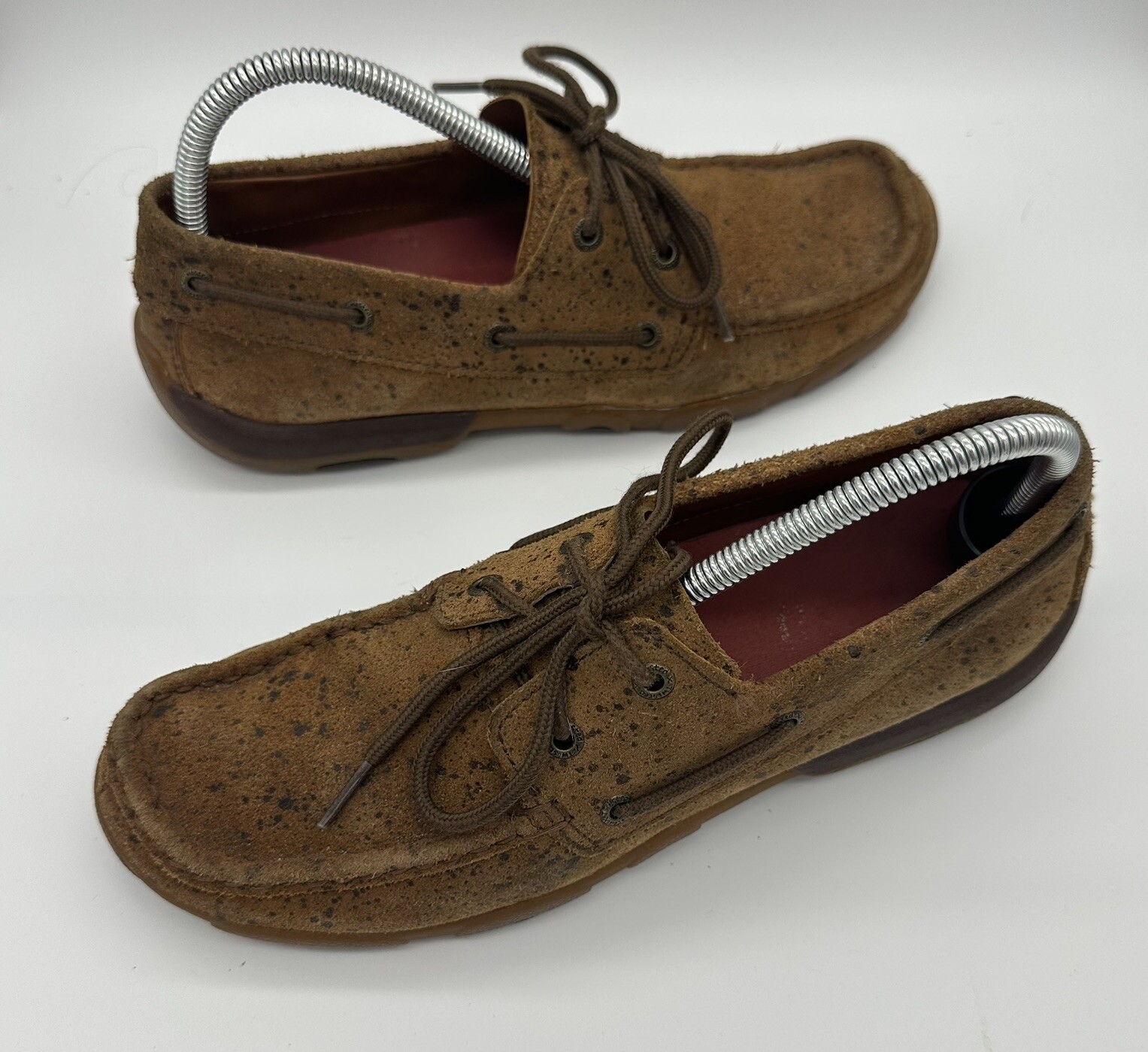 TWISTED X Driving Boat Shoe Spotted Moc Women 9M Brown Leather Loafer WDM0060