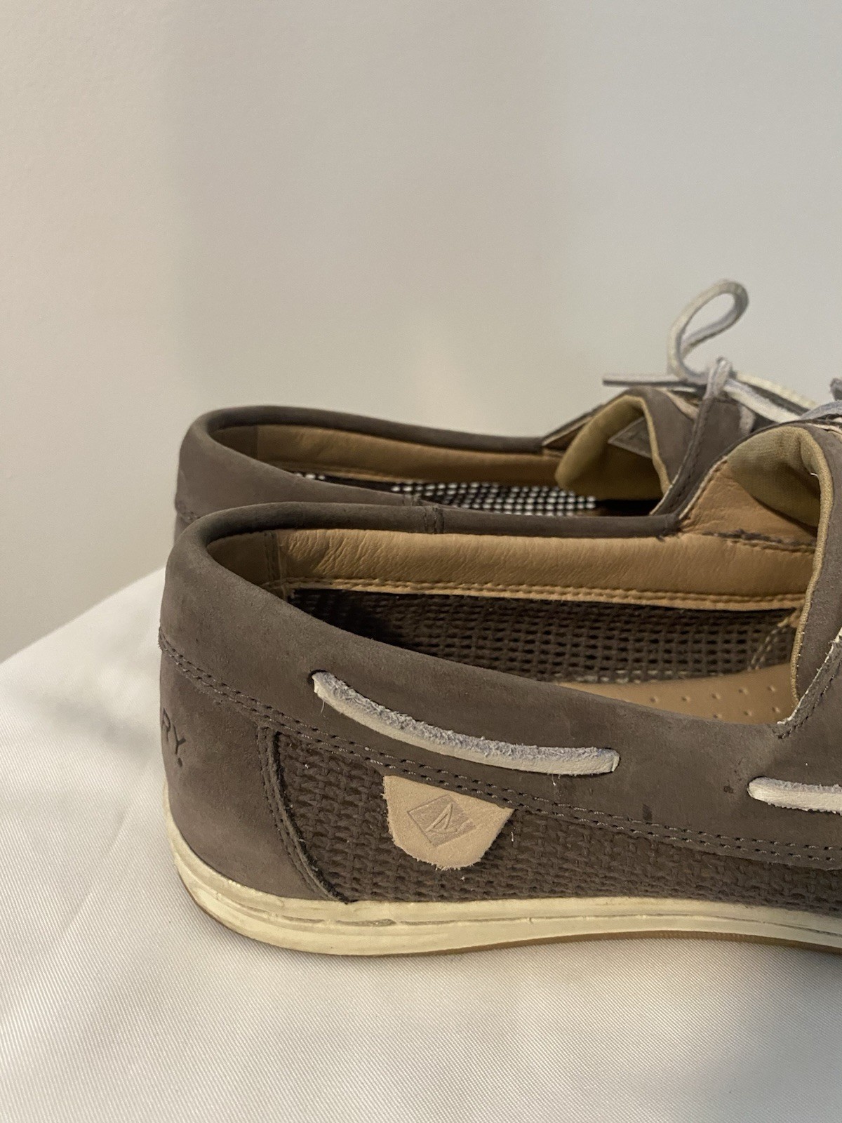 Sperry Womens Koifish Mesh in Gray Size 11 Boat Dock Lace Up Sts83159 Suede
