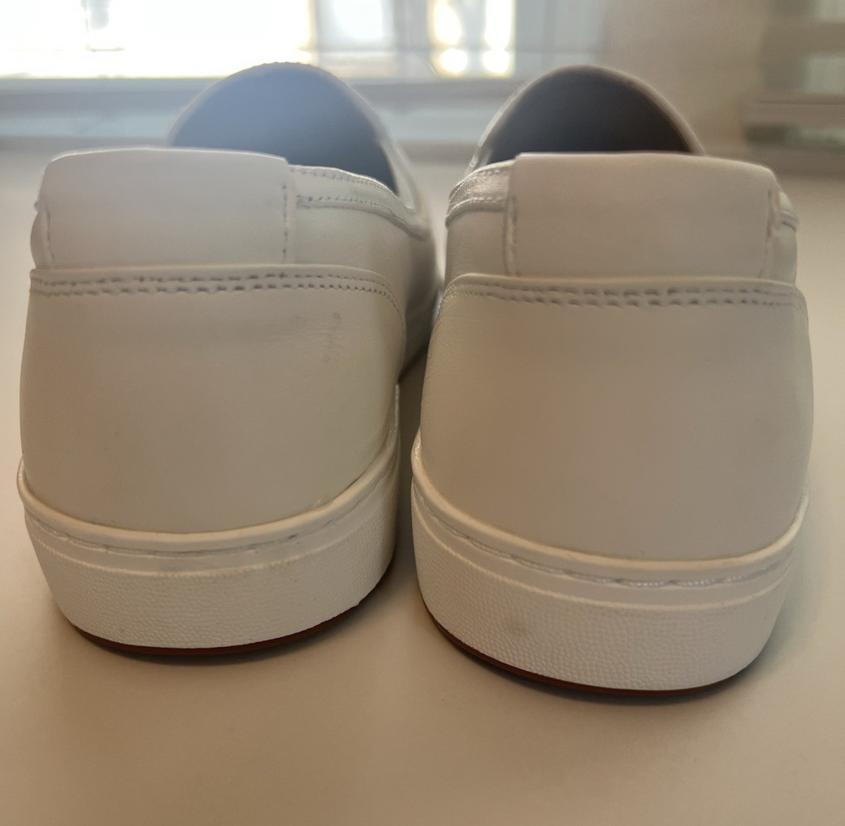 Abeo Encore Size 8.5 White Leather Slip On Preppy Casual Classic Loafer NWOT