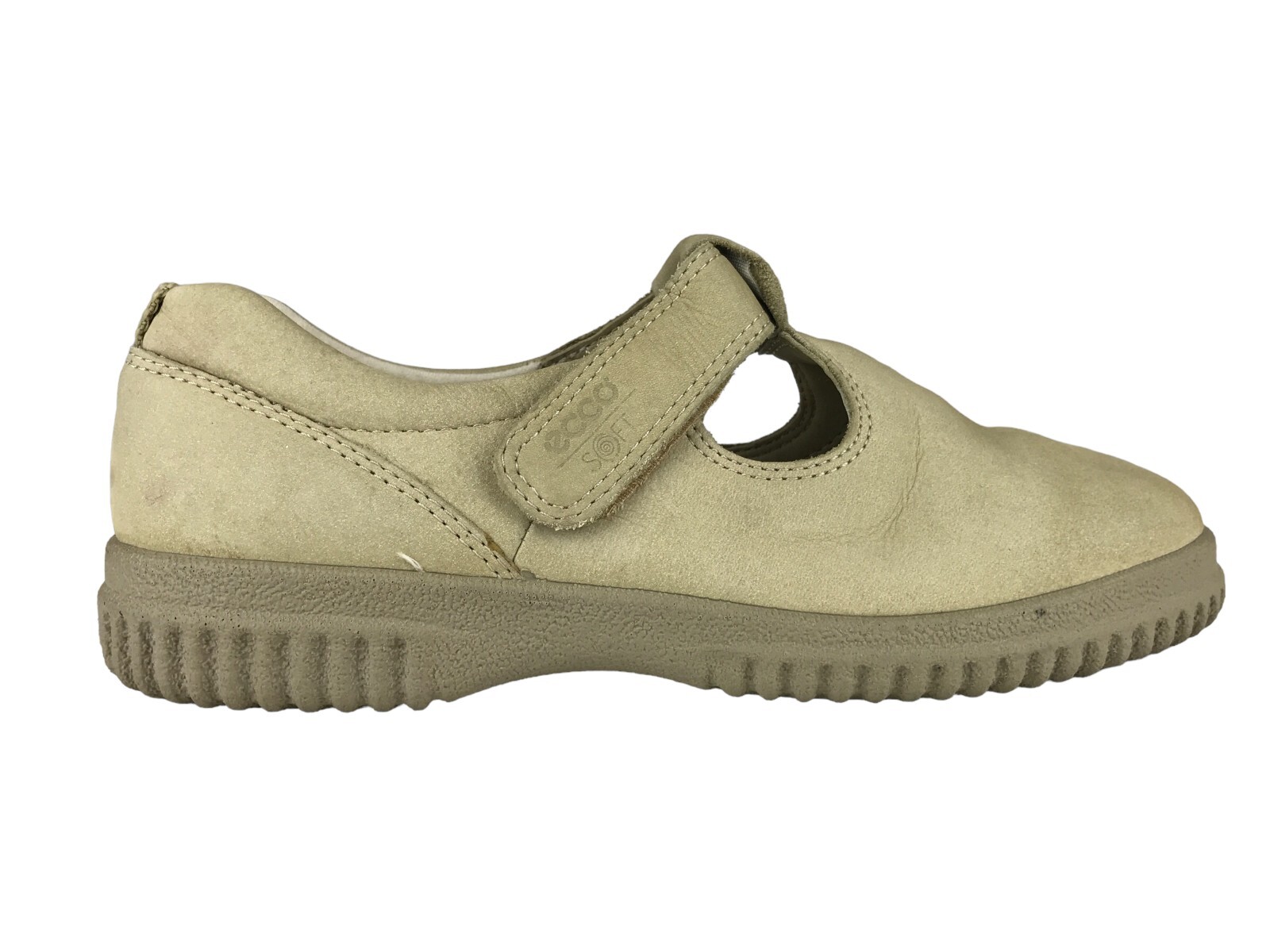 Ecco Womens Beige Leather Round Toe Casual Mary Jane Shoes Size EUR 36 US 5.5