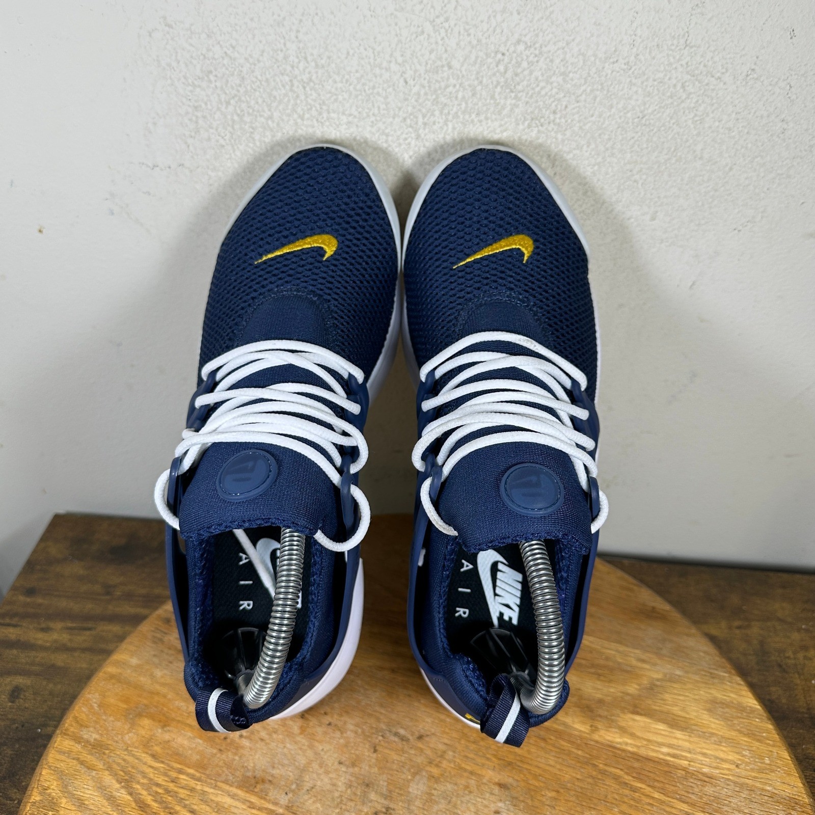 Nike Air Presto Womens Navy Blue Yellow Mesh Running Shoes 846440-998 Size 9