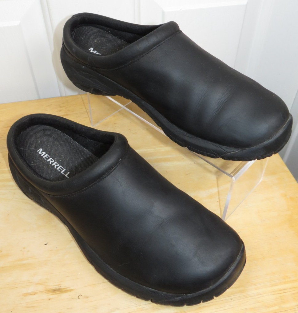 Merrell Women’s Encore Nova Slip On Shoe J002112 Clogs Black Leather Size 9.5