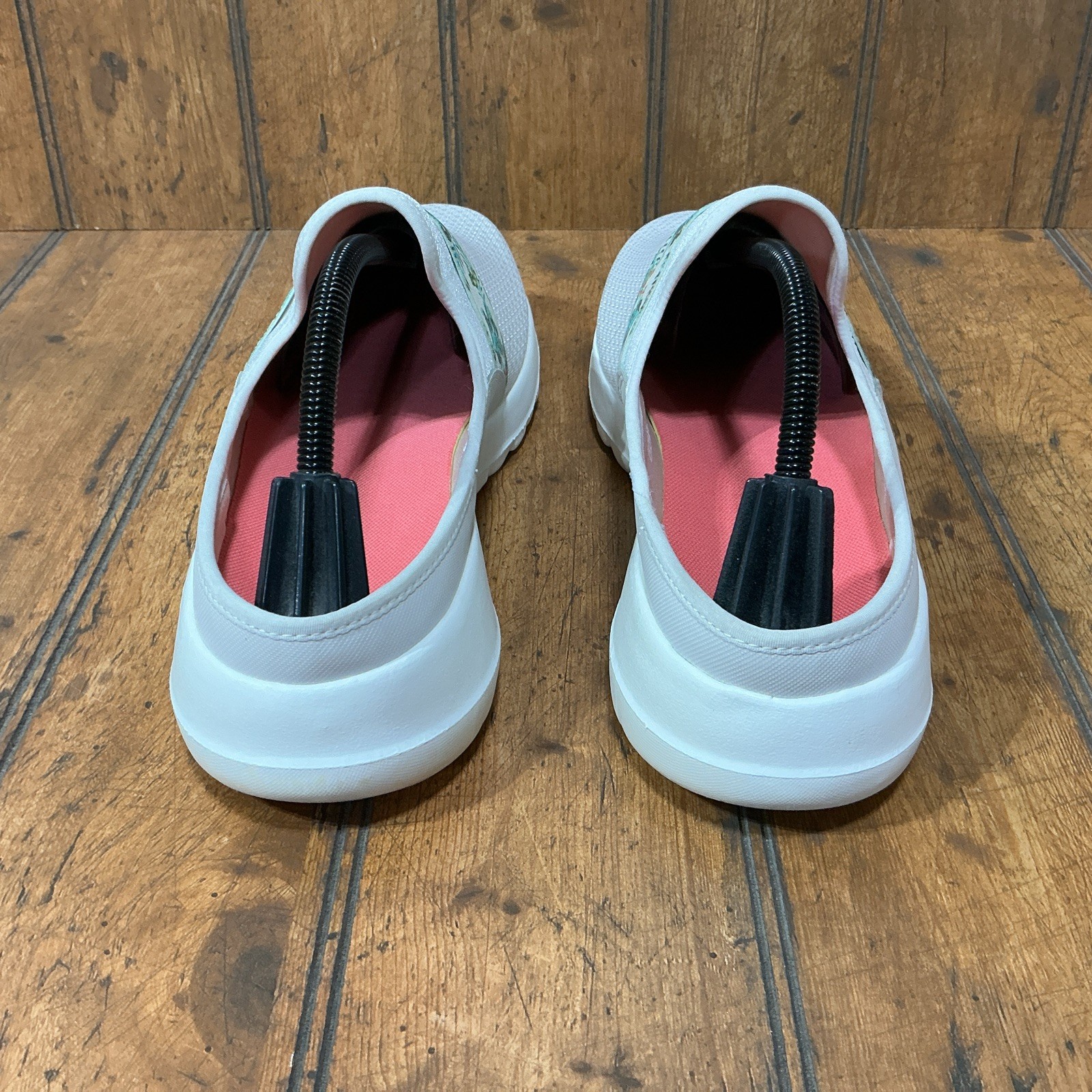 Skechers Go walk Womens Tropical Oasis White Mules Slip On Shoes 124713 Size 11