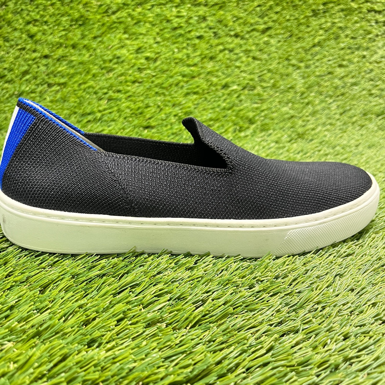 Rothy’s The Original Womens Size 7 Black Blue Classic Comfort Slip On Shoes