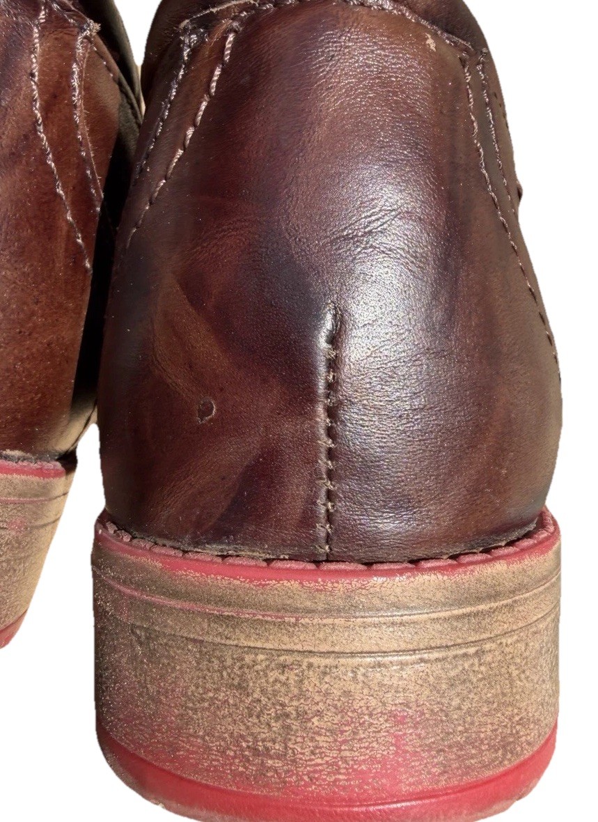 V Italia Gina 2 Oxford Shoes 38 7.5 Brown Bordeaux Leather Comfort Saddle Style