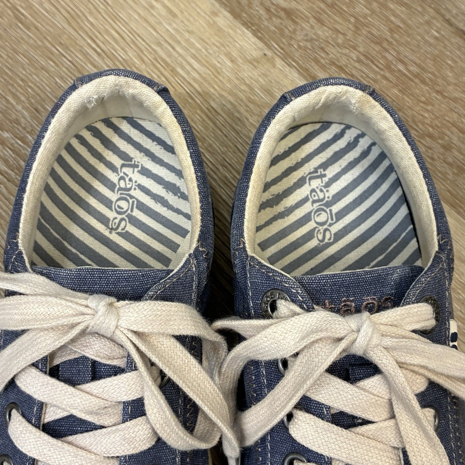 Taos Footwear Star Sneakers Blue Washed Canvas Women Shoes US 7 EU 38